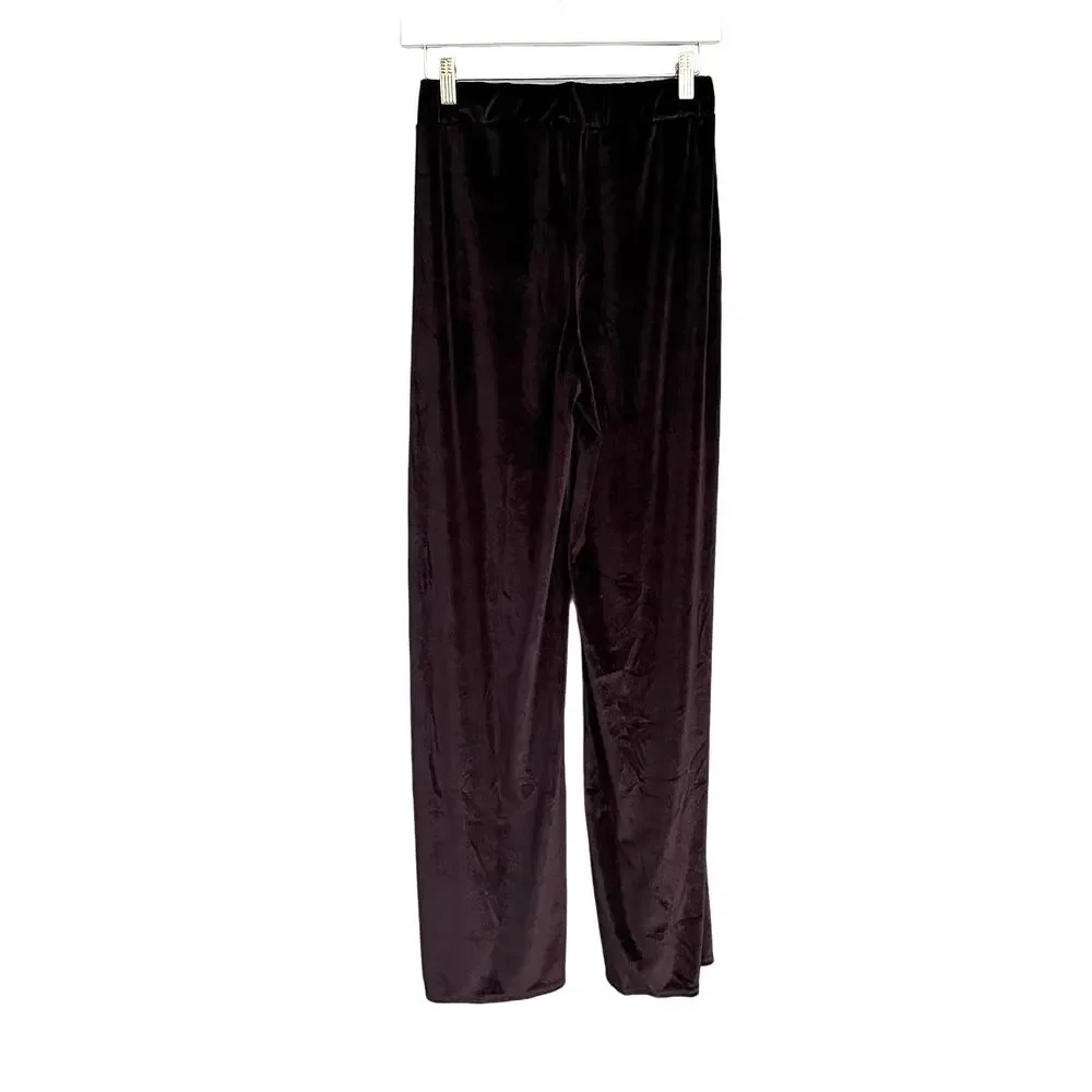 NWT Nasty Gal Velour Wide leg trouser size 6  Chocolate Brown - Picture 7 of 7
